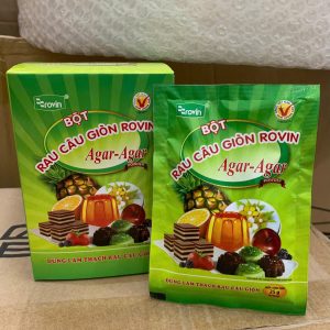 10 gói Bột rau câu gòn rovin 25gr được đóng gói trong 1 cái hộp giấy gọn gàng